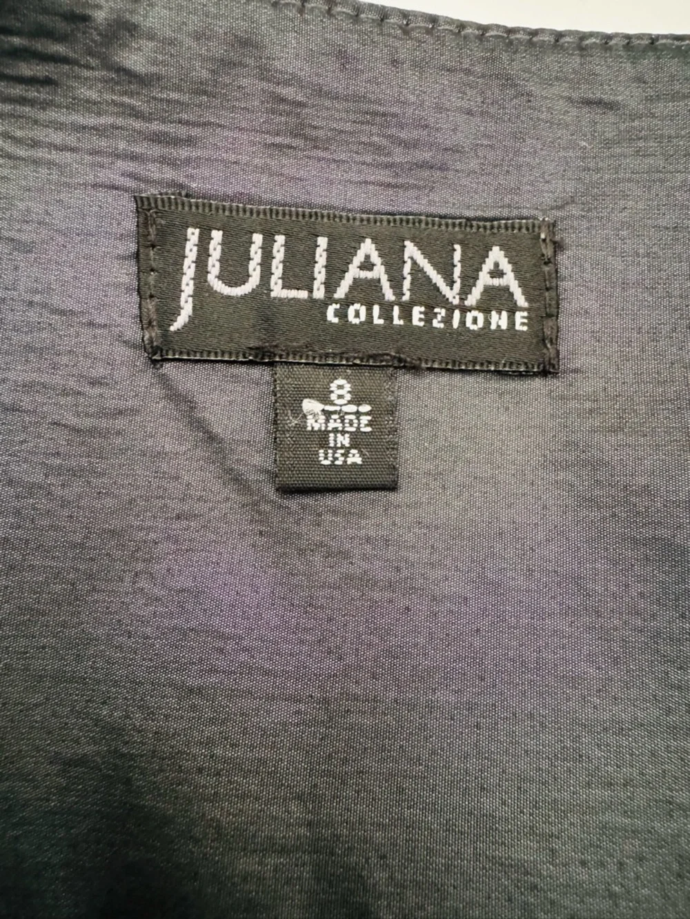 Juliana Collezione Gray Embroidered Midi Skirt Gold Floral Lined USA 8 - Picture 6 of 16